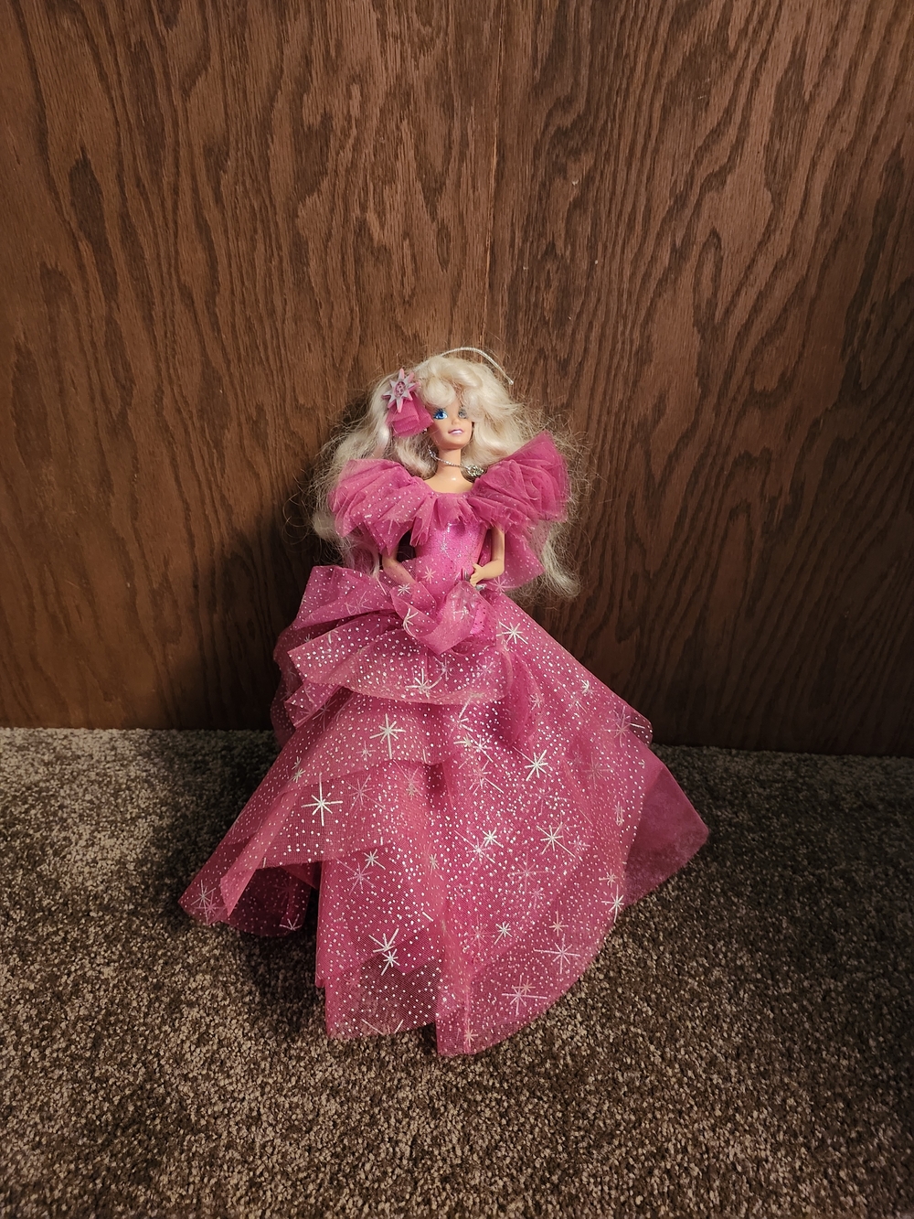 Vintage 1990 Special Edition Happy Holidays Barbie doll by Mattel.